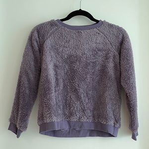 gray/purple fluffy pullover